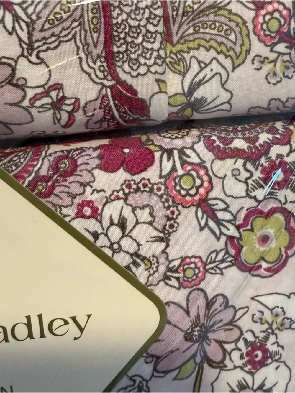 Vera Bradley Pink and Green Floral Cotton Sheet Set